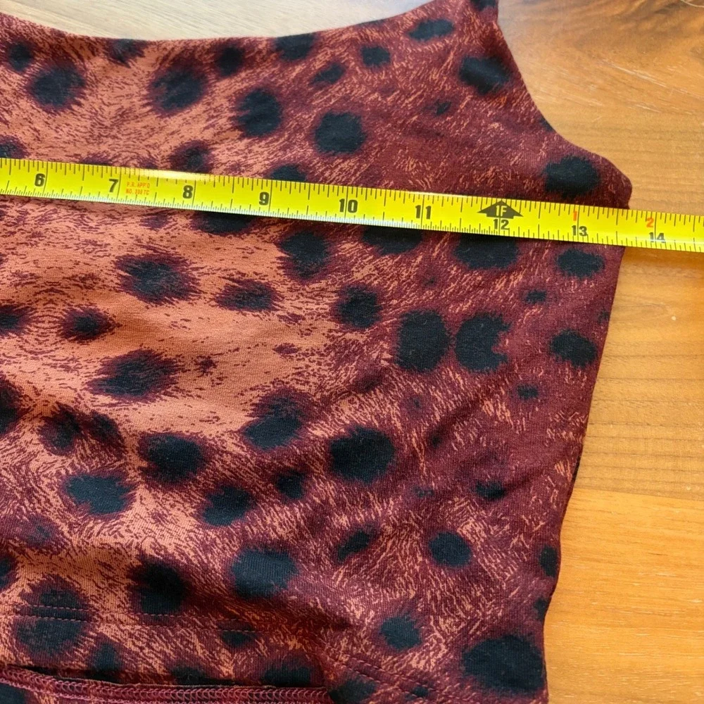 Wilfred Free Camisole Women S Burgundy Leopard Print Spaghetti Strap Crop Top - Picture 7 of 11